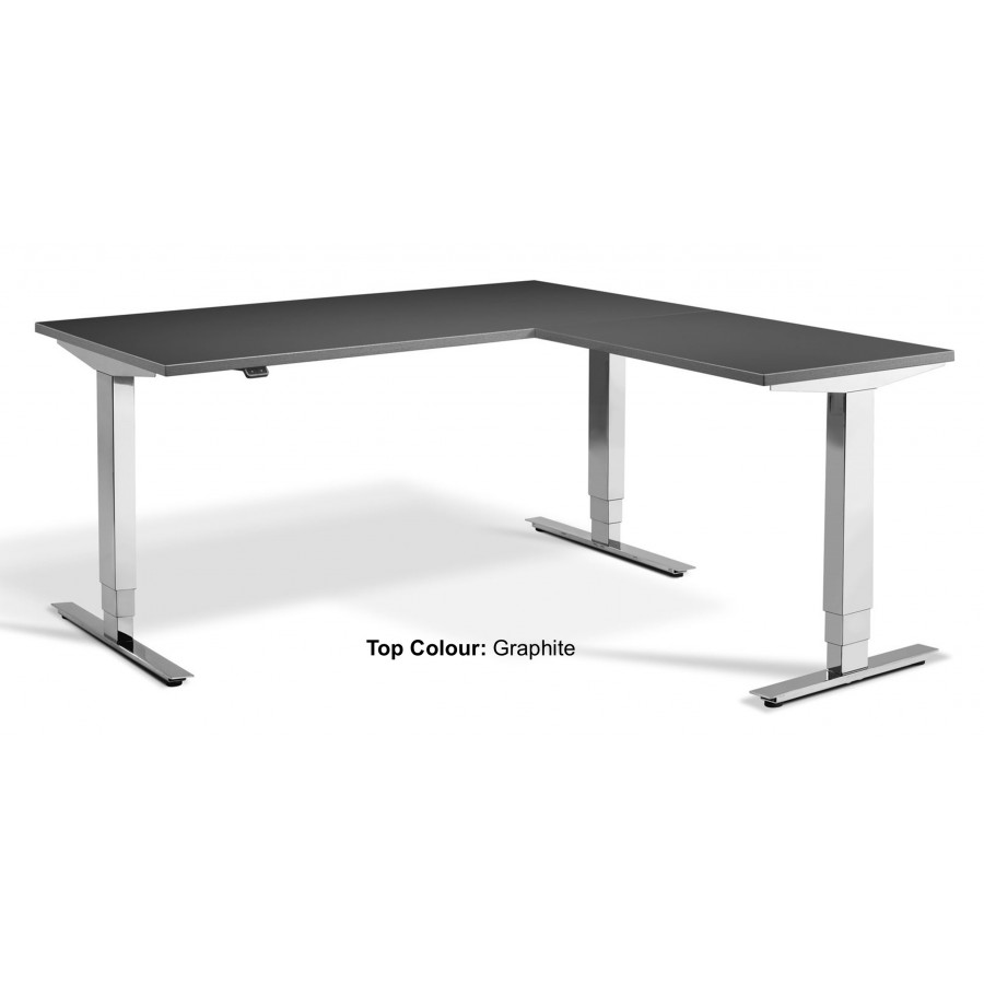 Cromo Corner Triple Motor Chrome Height Adjustable Desk